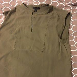 Lightweight J Crew sleeveless green blouse